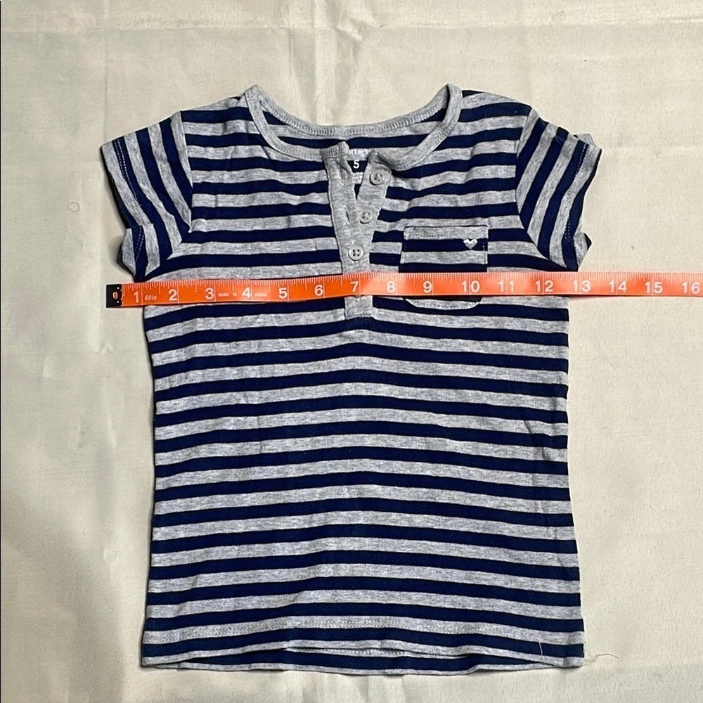 CARTER’S Striped Blue and Gray Kids Shirt - Picture 4 of 8